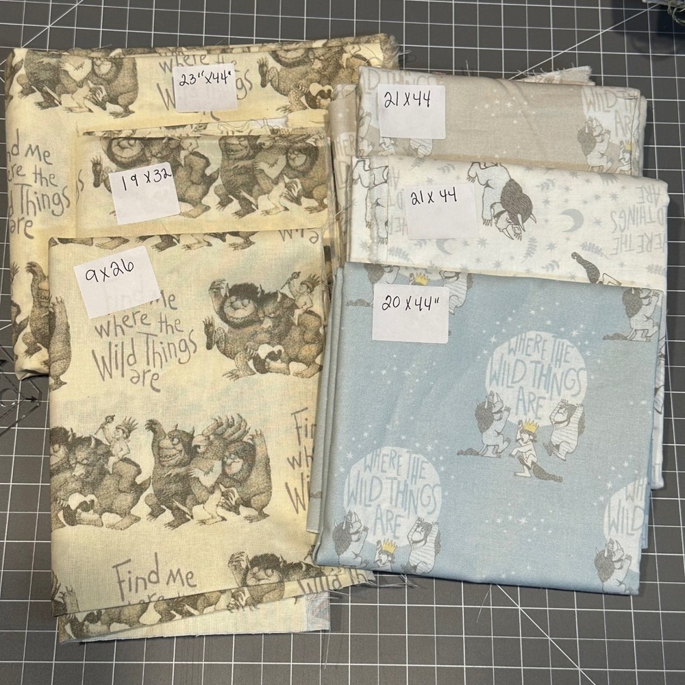 Where the Wild Things Are Camelot Fabrics Cotton Quilt Remnant Bundle 6 Pieces